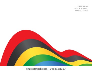 Bright colored waves on a white background.