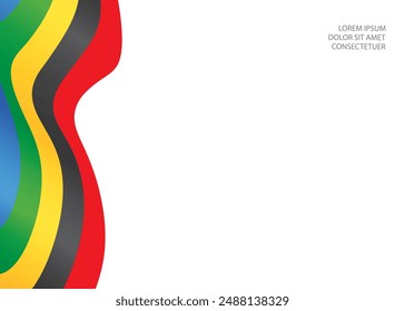 Bright colored waves on a white background.