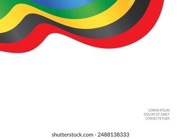 Bright colored waves on a white background.