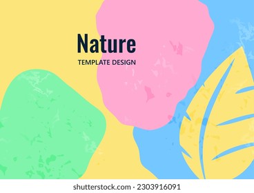 Fondo ondulado de color brillante con hojas talladas. Plantilla para su diseño. Ilustración del vector