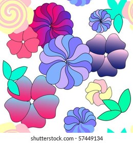 Bright colores flowery seamless pattern