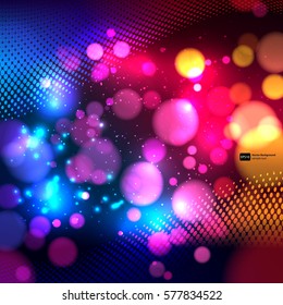 Fondo abstracto de color brillante con boquilla de luz desenfocada.
