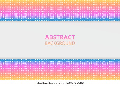 Diseño de fondo abstracto de color brillante. Formas geométricas texturadas por puntos brillantes multicolores.