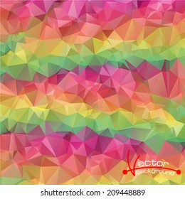 Bright colorful abstract background of geometric shapes. Vector illustration.