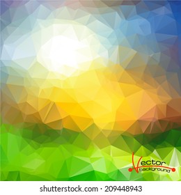 Bright colorful abstract background of geometric shapes. Vector illustration.