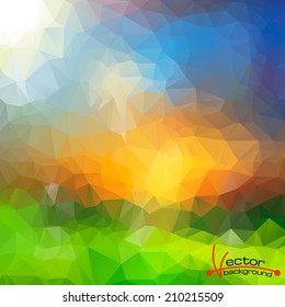 Bright colorful abstract background of geometric shapes. Vector illustration.