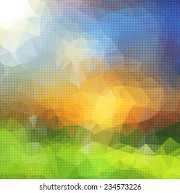 Bright colorful abstract background of geometric shapes. Vector illustration.