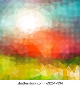 Bright colorful abstract background of geometric shapes. Vector illustration.