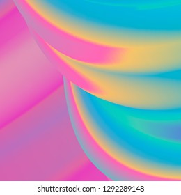 Bright colorful abstract background. Liquid color flow. Wavy 3d backdrop. Fluid gradient waves. Trendy vector illustration. Easy to edit template for your design projects.