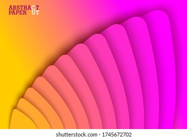 Bright and colorful abstract background in paper cut style. Vector multilayer relief. Modern concept