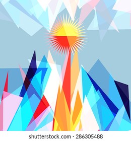 bright colorful abstract background with triangles