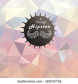 bright colorful abstract background with triangular elements and sign hipster  