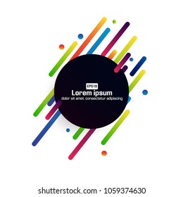 Bright colorful abstract banner line and dot on white. Vector paper illustration.