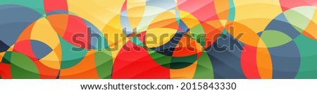 bright colorful abstract banner. translucent wavy stripes on the background of a variegated multi-colored polygonal surface. vector 
