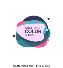 Bright colorful abstract graphic elements joining together. Dynamical colored forms and dots. Gradient banners with flowing liquid shapes. Template for logo, flyer or presentation. Vector illustration
