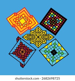 Bright and colorful abstract mosaic background with small pixel squares forming a seamless pattern. Perfect for digital design, wallpapers, posters, and creative graphic projects.