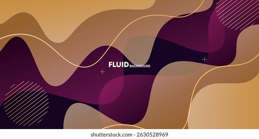 Bright and colorful abstract orange and purple shadow wave background. Fluid color design with shadows and lines. Fluid shape composition. Vector Eps10.