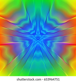 bright and colorful abstract psychedelic background with a star in the middle. vector