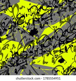 Bright Colorful abstract seamless pattern for boy, wrapping pattern, textile. Grunge street repeats ornament