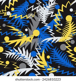 Bright colorful abstract seamless pattern. Vector illustration for print, fabric, cover, packaging, interior decor, blog decoration and other your projects.