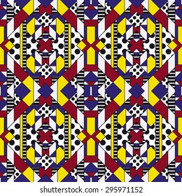 Bright colorful abstract seamless pattern - funky background for your design