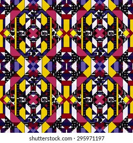 Bright colorful abstract seamless pattern - funky background for your design