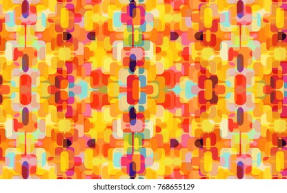 bright colorful abstract textile background. composed of two repeating patterns interacting through layer effect. cool design for fabric, fabric,clothes and background ideas 