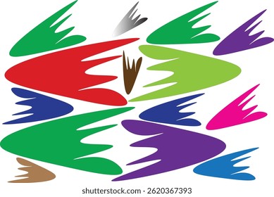 Helles und buntes abstraktes Vektormuster mit dynamischen geometrischen Formen und kräftigen Farben, ideal für digitale Designs und Hintergründe