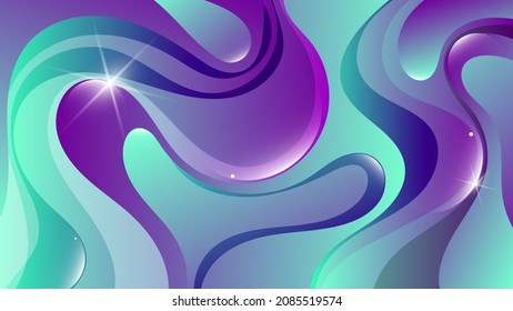Bright colorful abstract wallpaper in purple-turquoise colors. A beautiful illustration for interior decoration, corporate designs, blogs, postcards, posters and your other projects. Vector. 