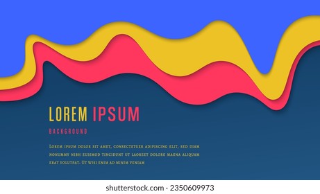 Bright Colorful Abstract Wave Shapes Papercut Style Background Design