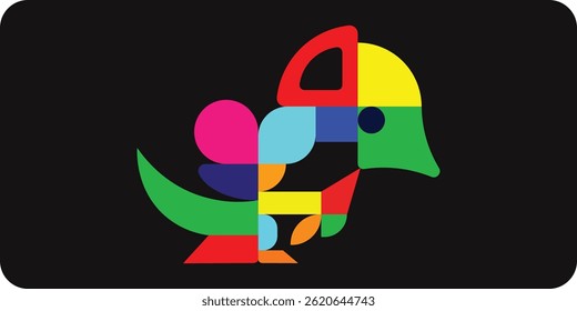Bright and colorful abstraction bird