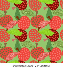 bright, colorful apples, seamless pattern, summer fruit, perfect for textile, paper craft, abstract backgrounds