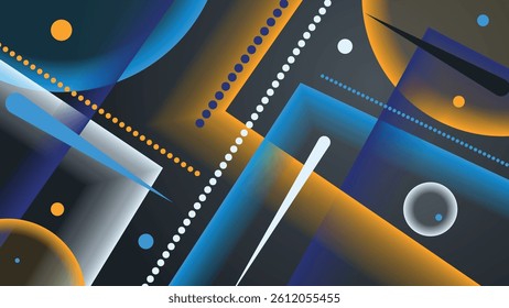 Bright colorful art wallpaper with geometric elements. A beautiful illustration for interior decoration, corporate designs, blogs, postcards, posters and your other projects. Vector. 