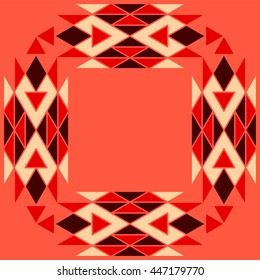 Bright colorful aztec pattern frame
