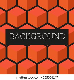 bright colorful background from cubes/hexagons.vector illustration eps10 color:orange