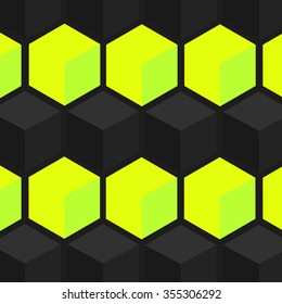 bright colorful background from cubes/hexagons.vector illustration eps10 color:green/black