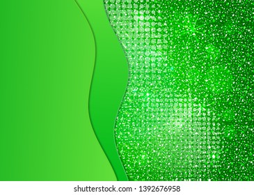 Bright colorful background with glitter effect. Abstract waves, layers. Empty space for text. Trendy modern vector illustration for your design.