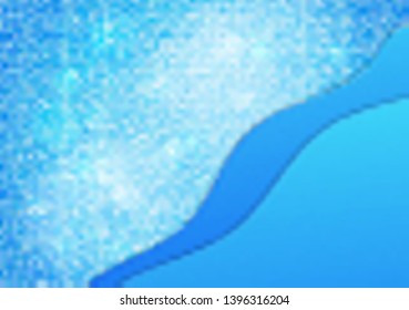 Bright colorful background with glitter effect. Abstract waves, layers. Empty space for text. Trendy modern vector illustration for your design.