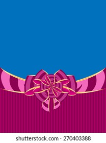 The Bright colorful background with rose bow.Vector illustration