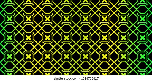 Bright And Colorful Backgrounds Or Digital Papers. Backdrop. Vector Illustration. For Design, Wallpaper, Fashion, Print. Seamless Pattern With Abstract Geometric Style. Black green color.