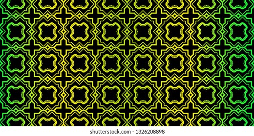 Bright And Colorful Backgrounds Or Digital Papers. Backdrop. Vector Illustration. For Design, Wallpaper, Fashion, Print. Seamless Pattern With Abstract Geometric Style. Black green color.