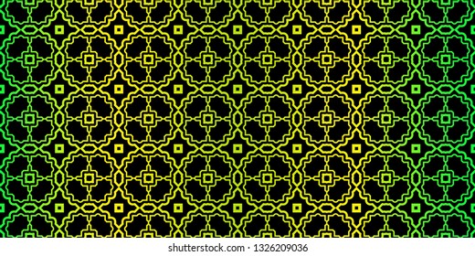 Bright And Colorful Backgrounds Or Digital Papers. Backdrop. Vector Illustration. For Design, Wallpaper, Fashion, Print. Seamless Pattern With Abstract Geometric Style. Black green color.