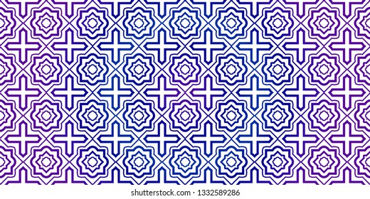 Bright And Colorful Backgrounds Or Digital Papers. Backdrop. Vector Illustration. For Design, Wallpaper, Fashion, Print. Seamless Pattern With Abstract Geometric Style. Blue purple gradient.