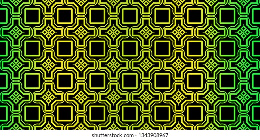 Bright And Colorful Backgrounds Or Digital Papers. Backdrop. Vector Illustration. For Design, Wallpaper, Fashion, Print. Seamless Pattern With Abstract Geometric Style. Black green color.