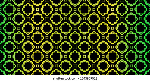 Bright And Colorful Backgrounds Or Digital Papers. Backdrop. Vector Illustration. For Design, Wallpaper, Fashion, Print. Seamless Pattern With Abstract Geometric Style. Black green color.