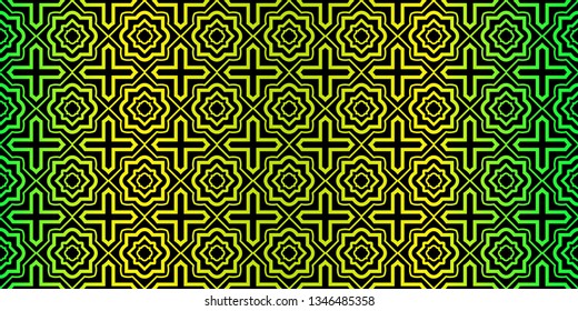 Bright And Colorful Backgrounds Or Digital Papers. Backdrop. Vector Illustration. For Design, Wallpaper, Fashion, Print. Seamless Pattern With Abstract Geometric Style. Black green color.