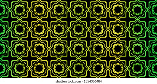 Bright And Colorful Backgrounds Or Digital Papers. Backdrop. Vector Illustration. For Design, Wallpaper, Fashion, Print. Seamless Pattern With Abstract Geometric Style. Black green color.
