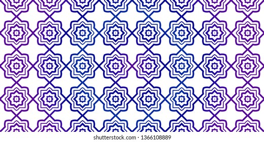 Bright And Colorful Backgrounds Or Digital Papers. Backdrop. Vector Illustration. For Design, Wallpaper, Fashion, Print. Seamless Pattern With Abstract Geometric Style. Blue purple gradient.