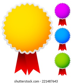 Bright, colorful badges