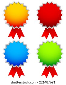 Bright, colorful badges